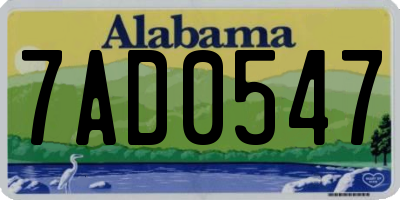 AL license plate 7AD0547