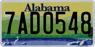 AL license plate 7AD0548