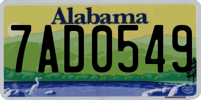 AL license plate 7AD0549
