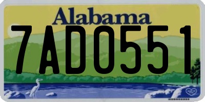AL license plate 7AD0551