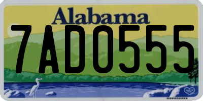 AL license plate 7AD0555
