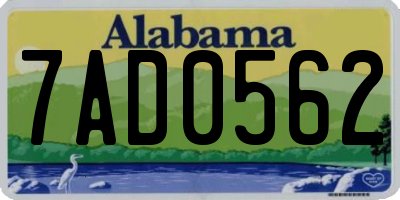 AL license plate 7AD0562