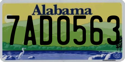 AL license plate 7AD0563