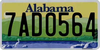AL license plate 7AD0564
