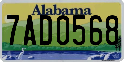 AL license plate 7AD0568