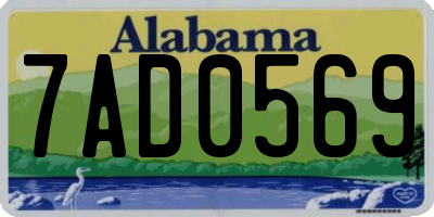 AL license plate 7AD0569