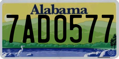 AL license plate 7AD0577