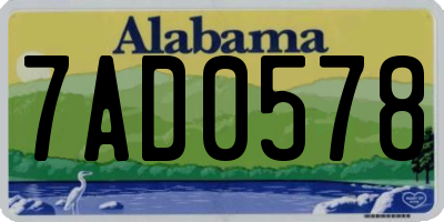 AL license plate 7AD0578