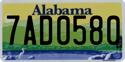 AL license plate 7AD0580