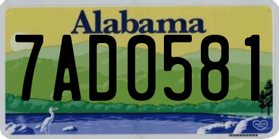AL license plate 7AD0581