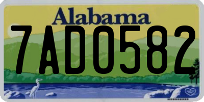 AL license plate 7AD0582
