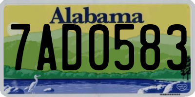 AL license plate 7AD0583