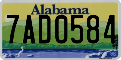 AL license plate 7AD0584