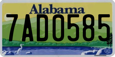 AL license plate 7AD0585