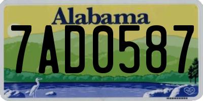 AL license plate 7AD0587