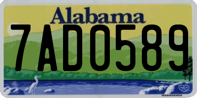 AL license plate 7AD0589