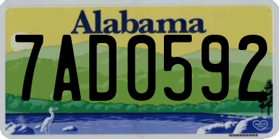 AL license plate 7AD0592