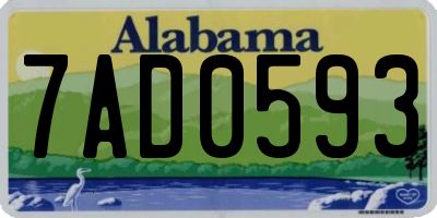 AL license plate 7AD0593