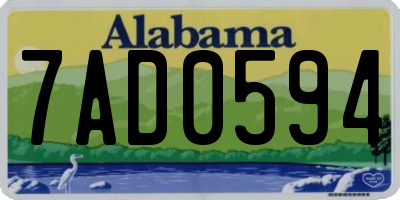 AL license plate 7AD0594