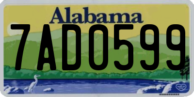 AL license plate 7AD0599