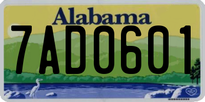 AL license plate 7AD0601