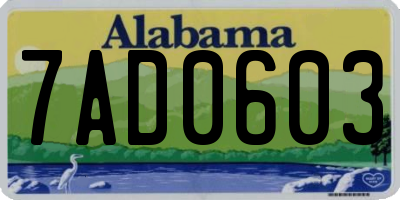 AL license plate 7AD0603