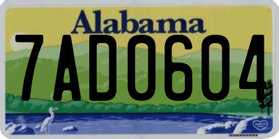 AL license plate 7AD0604