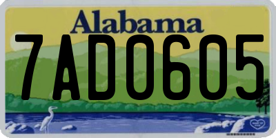 AL license plate 7AD0605