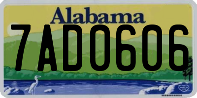 AL license plate 7AD0606