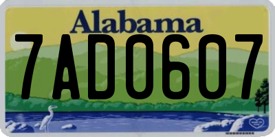 AL license plate 7AD0607