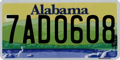 AL license plate 7AD0608