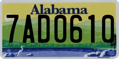 AL license plate 7AD0610