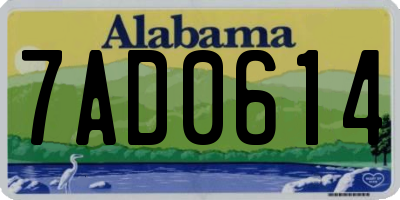AL license plate 7AD0614