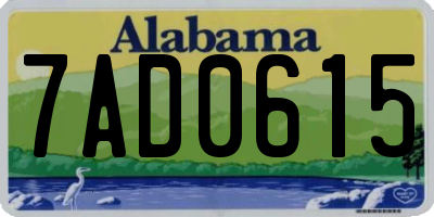 AL license plate 7AD0615