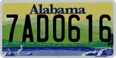 AL license plate 7AD0616