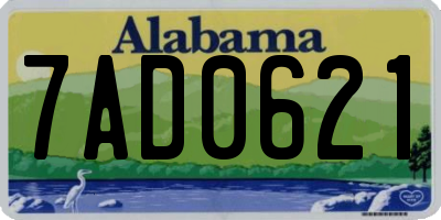 AL license plate 7AD0621