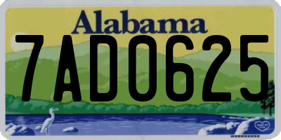 AL license plate 7AD0625