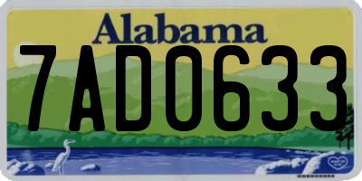 AL license plate 7AD0633