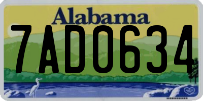 AL license plate 7AD0634