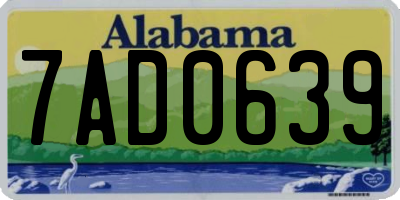 AL license plate 7AD0639