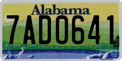 AL license plate 7AD0641
