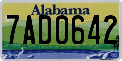 AL license plate 7AD0642