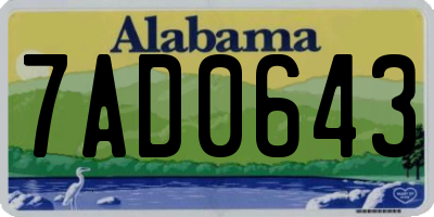 AL license plate 7AD0643