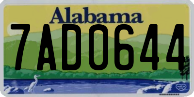 AL license plate 7AD0644
