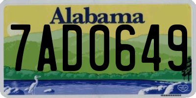 AL license plate 7AD0649