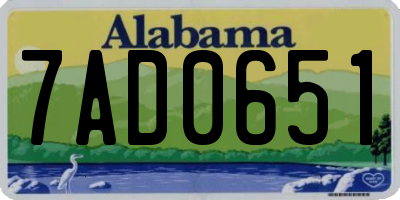 AL license plate 7AD0651