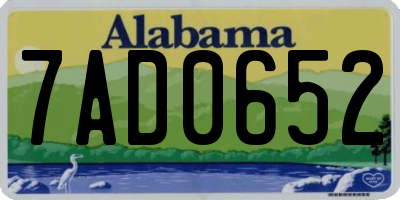 AL license plate 7AD0652