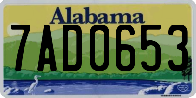 AL license plate 7AD0653