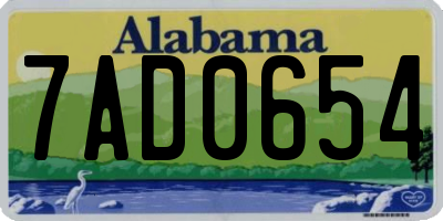 AL license plate 7AD0654