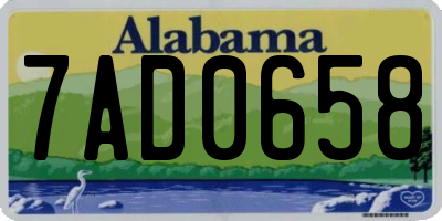 AL license plate 7AD0658